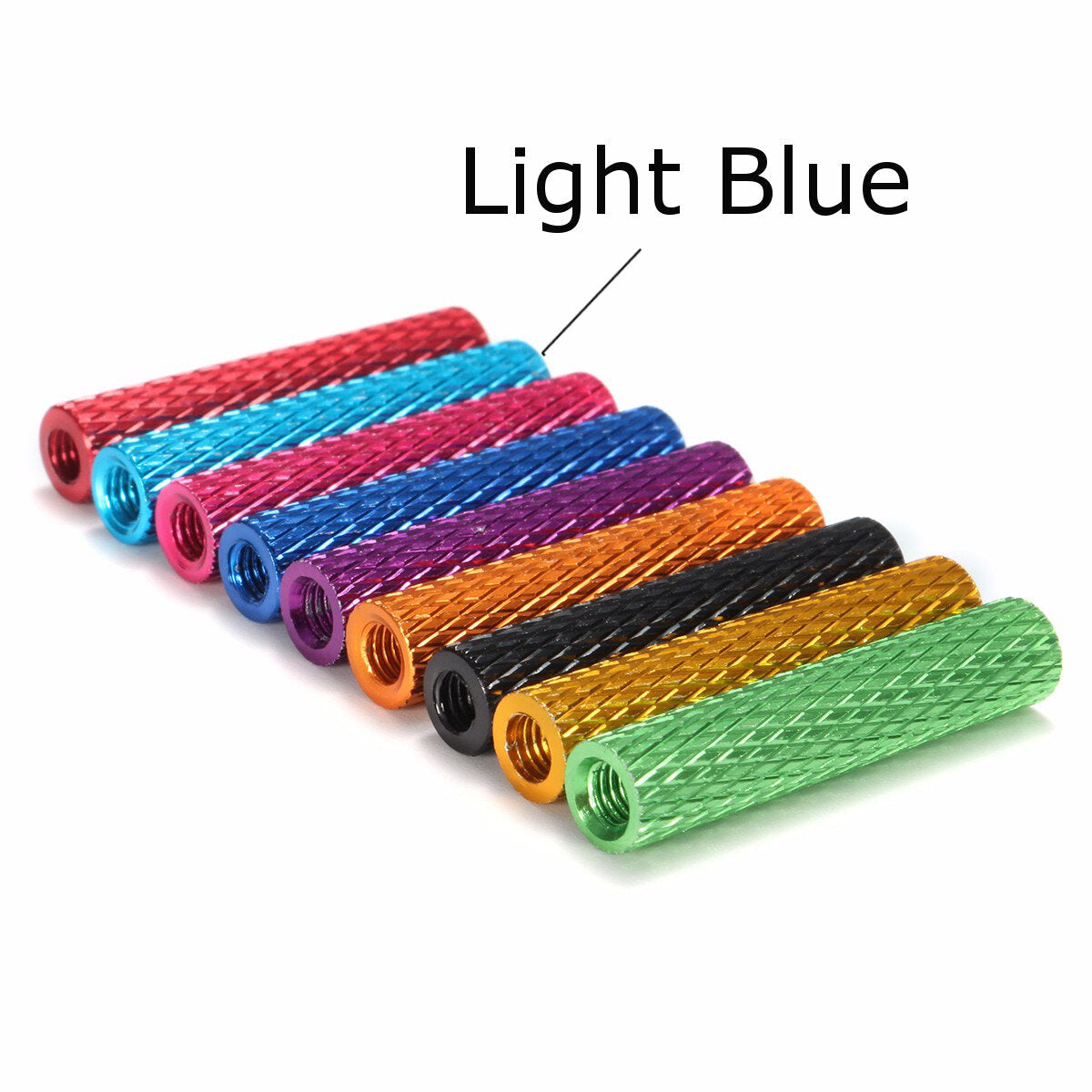 10Pcs M3 25mm Knurled Standoff Aluminum Alloy Anodized Spacer
