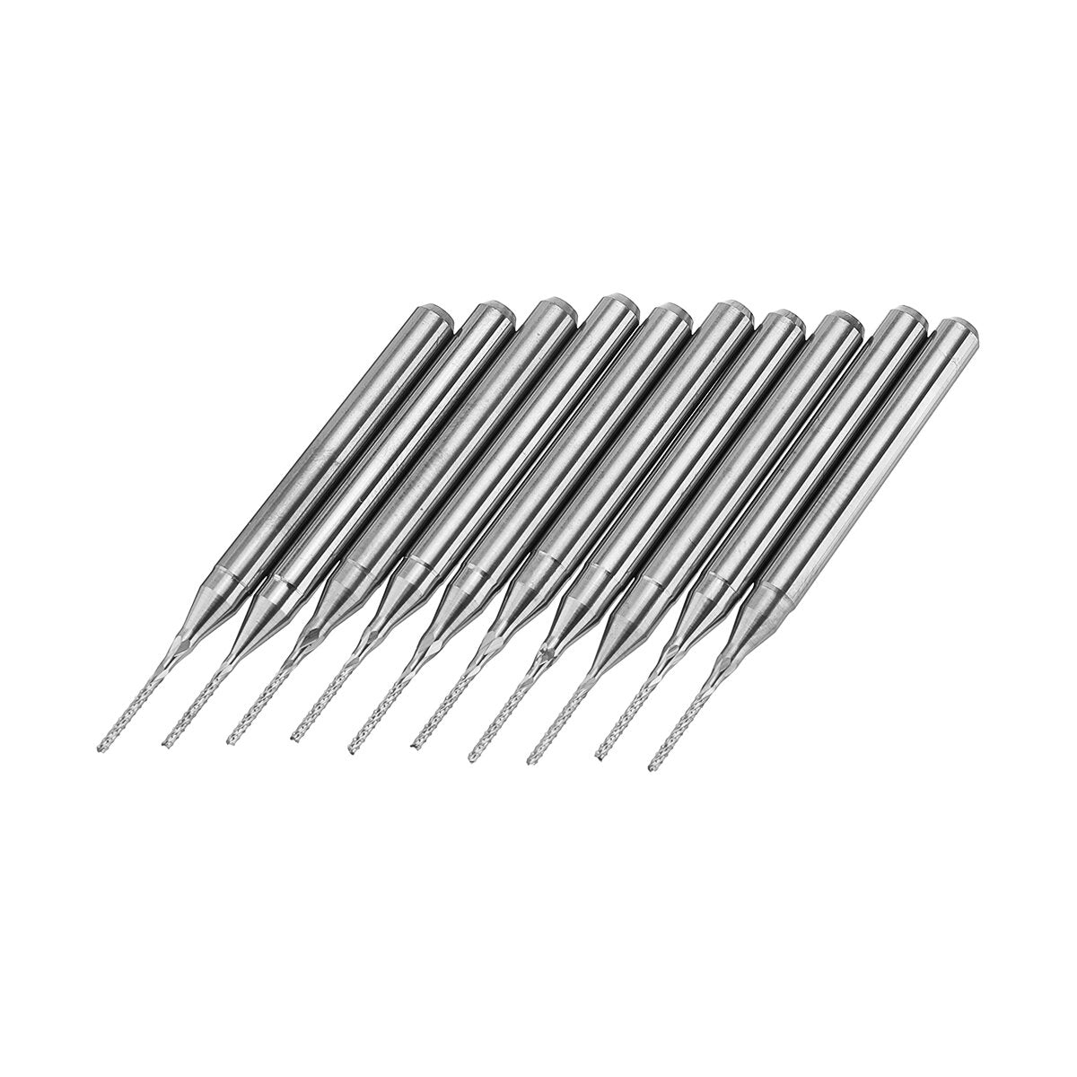 10pcs 0.8mm Tungsten Steel Milling Cutter Bits 3.175mm Shank End Mills
