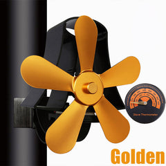 Fireplace Fan 4 Blade Heat Powered Stove Fan komin Log Wood Burner Eco Friendly Quiet Fan Home Efficient Heat Distribution Black