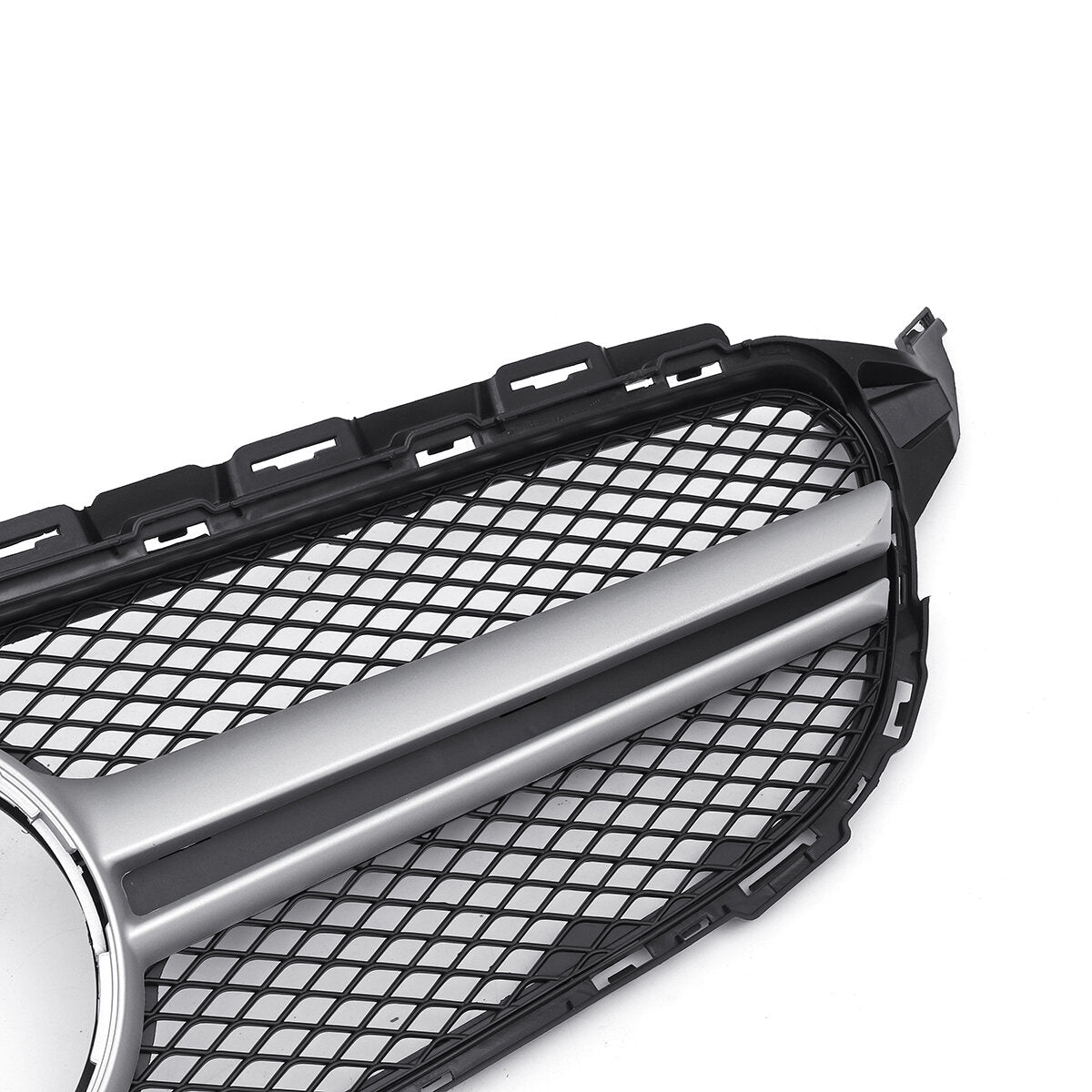 Sliver AMG Style Front Grill Mesh Grille For Mercedes Benz C Class