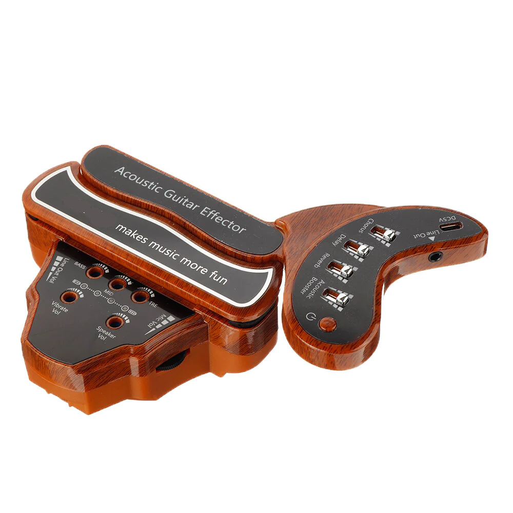 Acoustic Guitar Effector Reverb Delay Chorus Effects 3-Band EQ Volume Adjustment Built-in Rechargeable Battery