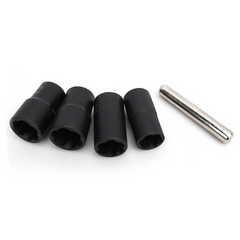 5pcs Twist Socket Set Lug Bolt Nut Remover Extractor Tool 17MM to 22MM Metric Bolt and Lug Nut Extractor Socket Wrench Tools