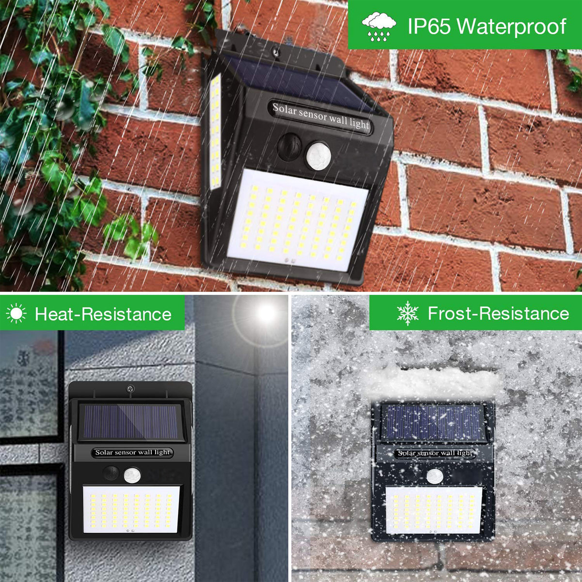 100 LED Solar Light PIR Motion Sensor Safety Outdoor Garden Wall Light