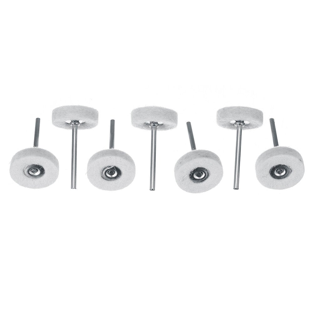 50Pcs 1/8 Inch Shank Polishing Wheel Abrasive Tool Kits Wool Wheel Cashmere Grinding Head Polishing Cloth Wheel