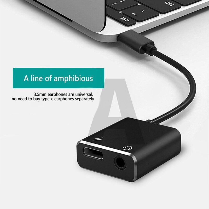 Audio Sound Card Type-C to 3.5mm Audio Digital Sound Card with Pd Interface Fast Charging Port for Computer and Phone