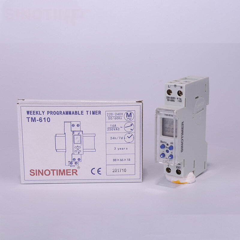 Time Control 220V Switch Intelligent Switch Timer Power Supply Timing Switch 1P Rail Time Switch