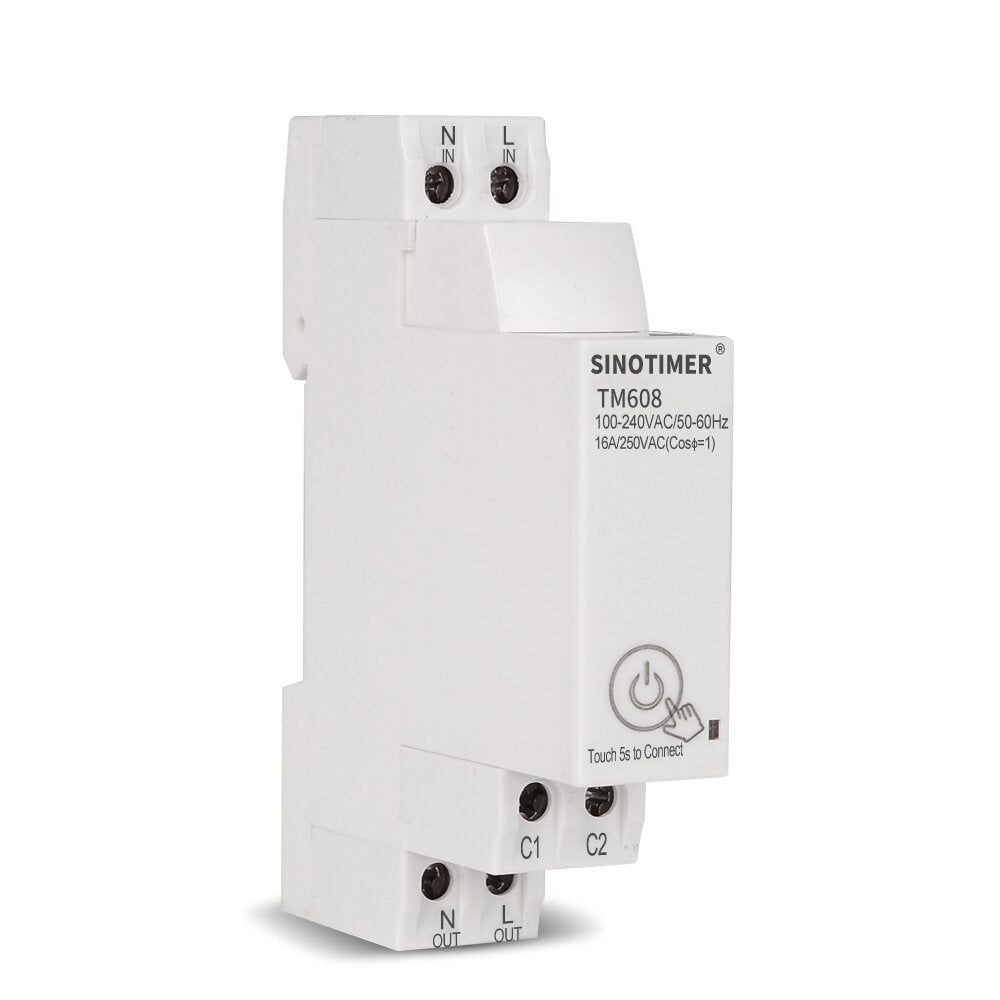 WiFi Smart Light Control Switch AC 110V 220V 16A 18mm Single Phase Digital Timer Remote with Energy Monitoring