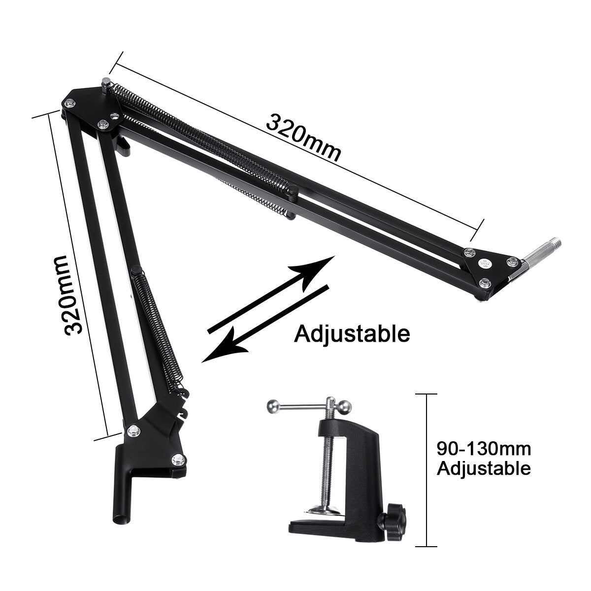 Microphone with Flexible Arm Mic Suspension Boom Scissor Stand Holder