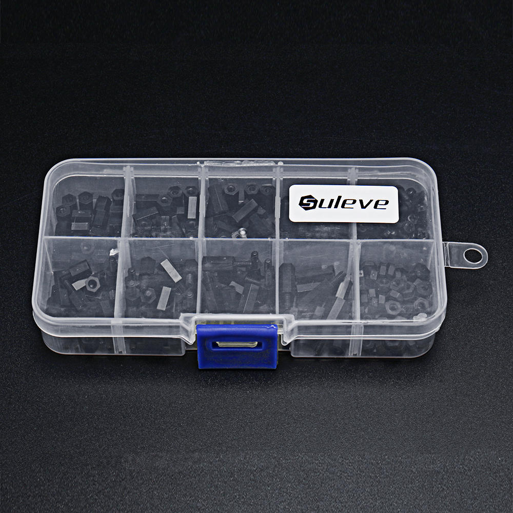 300Pcs Nylon Screw White/Black Hex Screw Nut PCB Standoff Spacer Assortment Kit