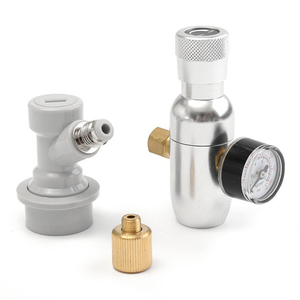 Mini CO2 Charger 60/150 PSI Homebrew Kegging Pressure Reducing Valve Ball Lock
