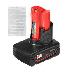 5.0/6.0Ah 12V Replacement Lithium Ion Battery for Milwaukee Cordless Power Tools