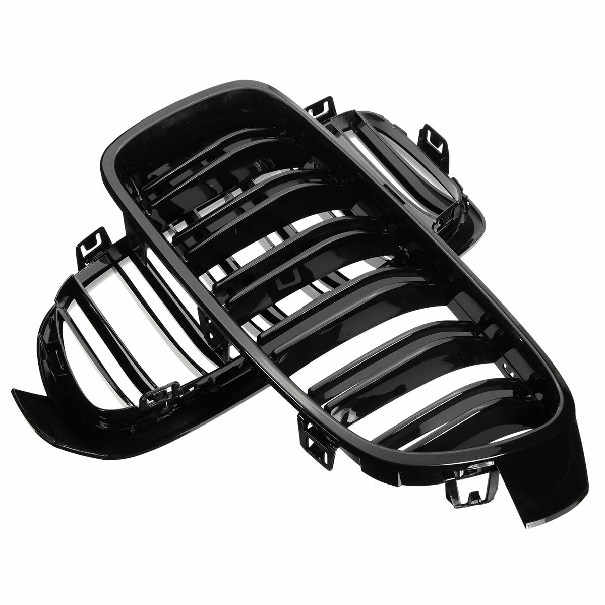 2PCS Gloss Black Front Car Grilles Automobile Auto