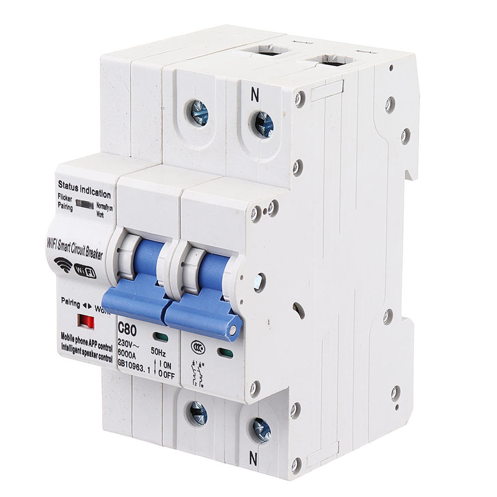 WiFi Smart Circuit Breaker Switch Smart Home Automation Overload Short Circuit Voice Control with Alexa Google Home,100A