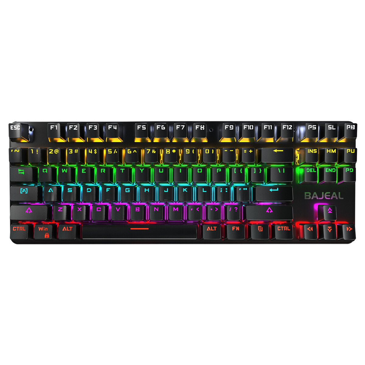 Mechanical Keyboard 87 Keys USB Wired Hot Swappable Blue Swtich Colorful LED Backlight Gaming Keyboard for Gaming Typing Office