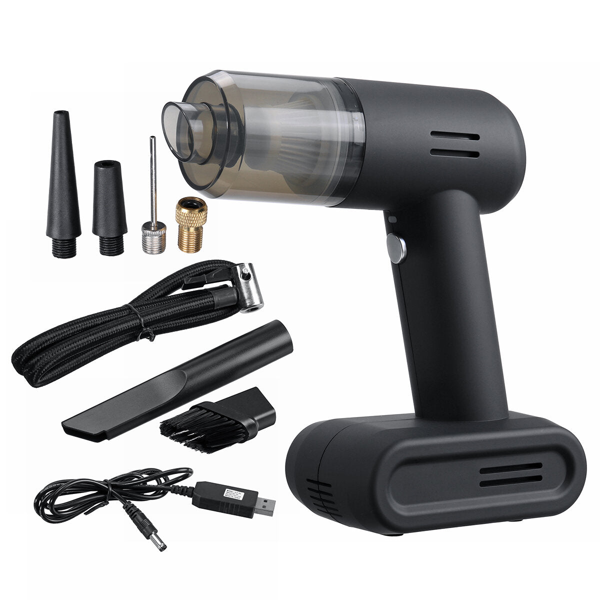 4-in-1 LCD Display Air Pump Wireless/Wired LED Vacuum Cleaner Car Charger Household Cleaning Tools