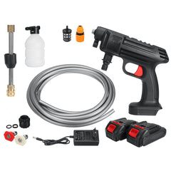 24V Cordless High Pressure Washer Car Washing Machine Water Spray Cleaning Guns w/ 1/2 Battery