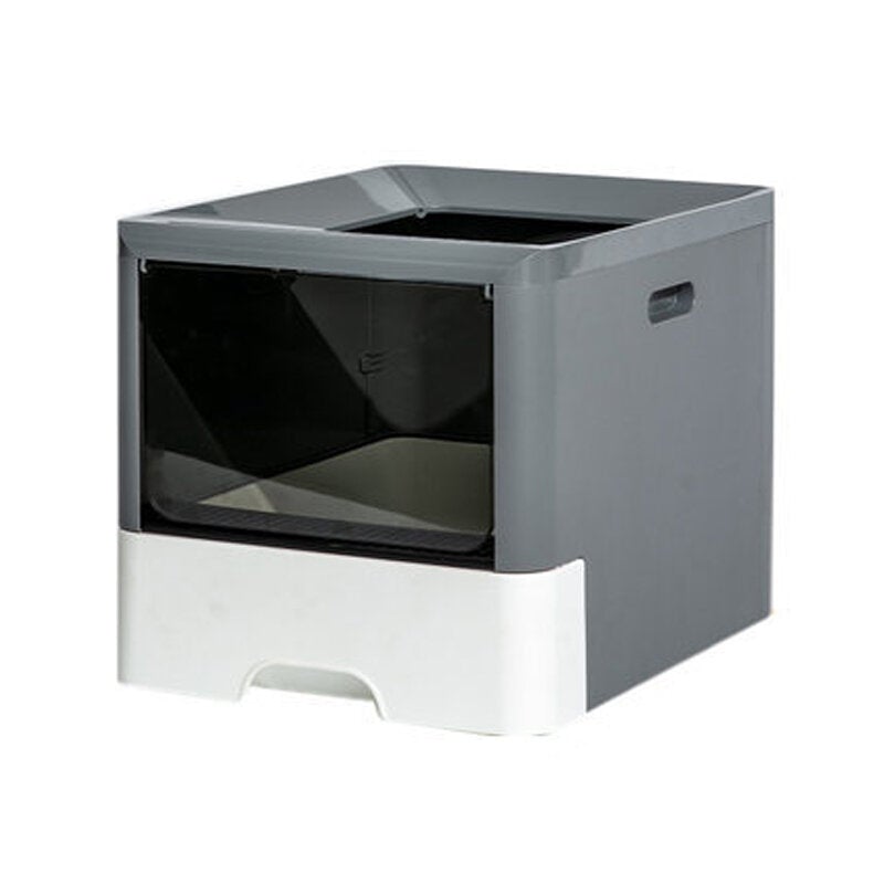 Cat Bedpan Enclosed Cat Litter Box Top Entry Litter Pan Potable Drawer