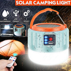 Control Solar LED Camping Lantern USB Rechargeable Light Bulb Tent Light Solar Bulb Light