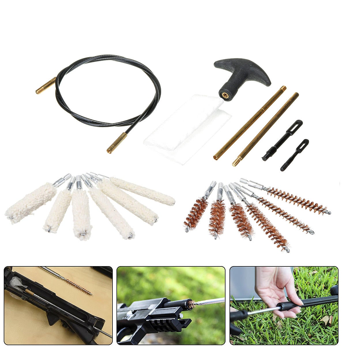 16pcs Cleaning Brush Kit .22 357 .38 Tube Brusher Cleaning Tool