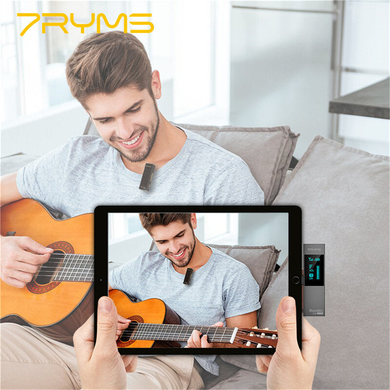 Wireless Microphone Portable Audio Video Recording Plug-Play Lapel Mic for Live Broadcast Game