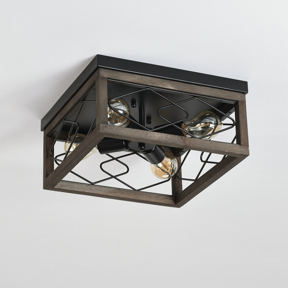Flush Retro Mount Ceiling Light Vintage Industrial Lamp Living Room Kitchen 110-240V