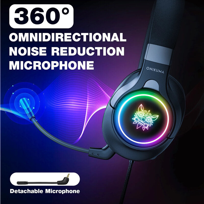 Gaming Headset RGB Light Wired Headphones With Microphone Stereo Earphones for Xbox One Headsets Gamer for PS4 PC