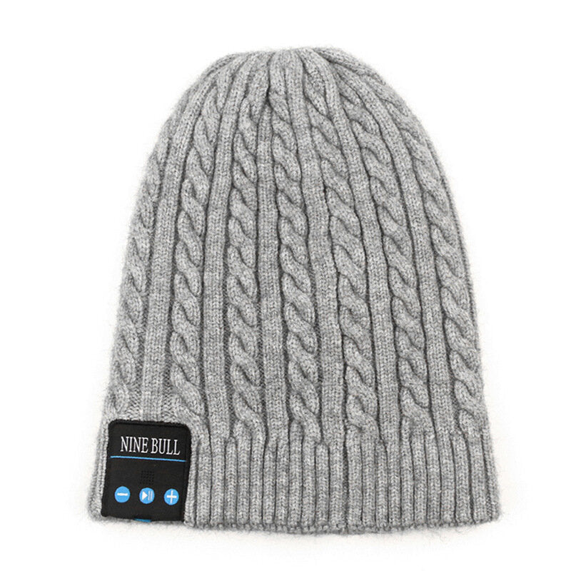 Wireless Bluetooth Headphones Hat Stereo Hands-Free Calling Music Knitted Smart Beanie Winter Outdoor Sports Over-Head with Mic