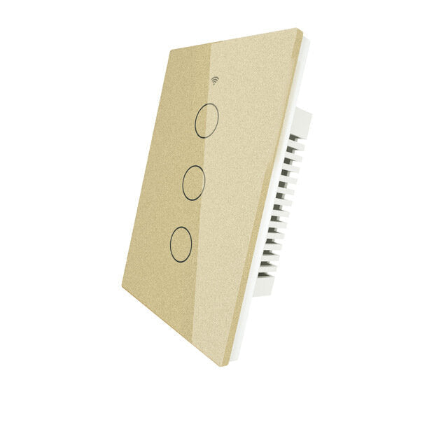 WiFi Smart 1/2/3 Gang Wall Light Switch Glass Panel RF433&Wi-Fi Tuya APP Remote Control Works With Alexa Google Home