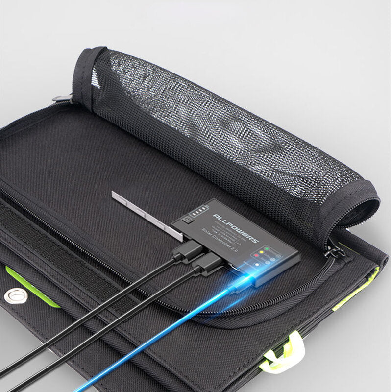 21W Solar Charger with 10000mAh Battery, 3 USB Ports(USB-C and USB-A) SunPower Solar Panel Power Bank For Outdoor Camping
