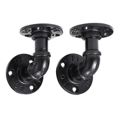 2 Set Flange Industrial Steel Pipe Shelf Bracket Wall Holder Bracket House DIY Decor