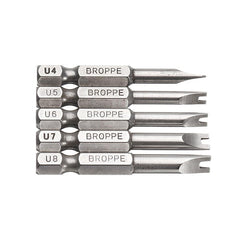 5pcs 50mm 1/4 Inch Hex Shank Magnetic U-shaped Screwdriver Bits
