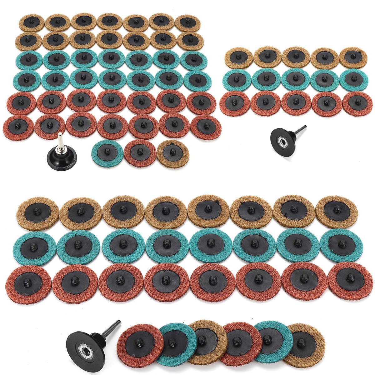 15/30/45Pcs 2 Inch Sanding Discs Set Polishing Pad Non-woven Cloth Abrasive Tools