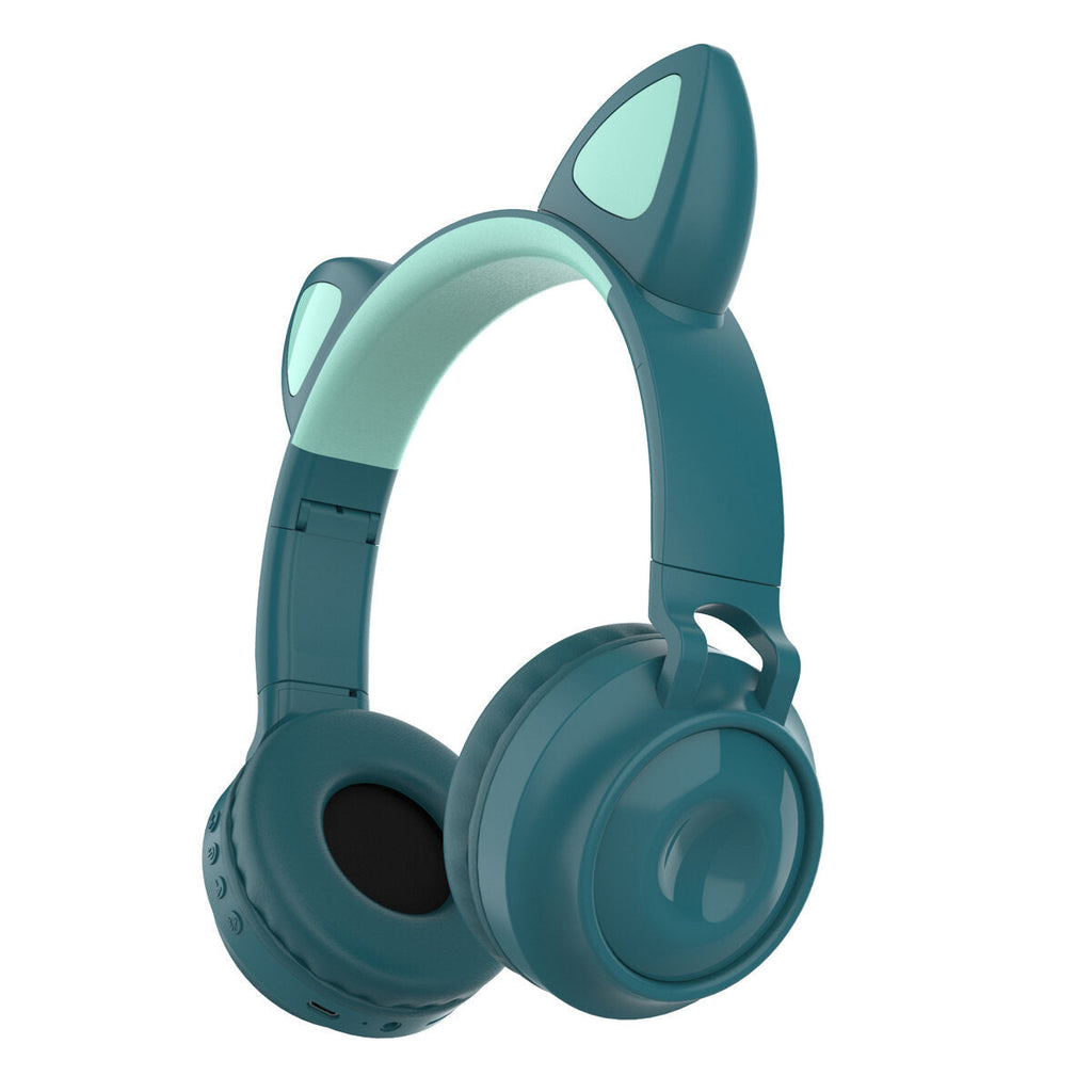 Wireless Bluetooth Cat Ear Headphone Foldable Over-ear Stereo Music Sport Headset with Mic