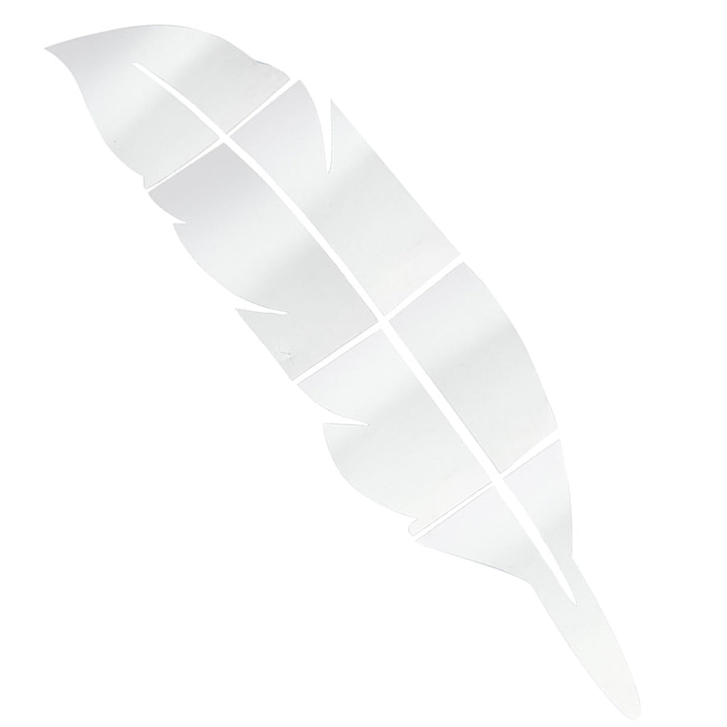 3D Mirror Vinyl Feather Wall Sticker Decal DIY Room Art Mural Removable Paper Home Decor