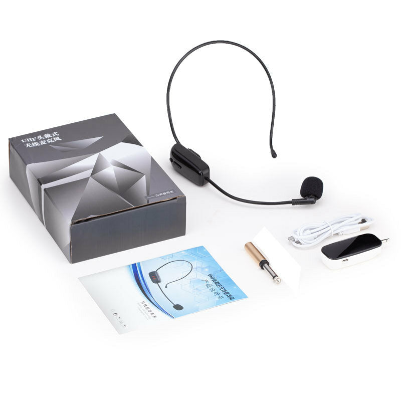 UHF Handheld Head-Ware Wireless Microphone Recording Vlog for Youtube Tiktok Tourist Guide Square Dance Teaching Meeting