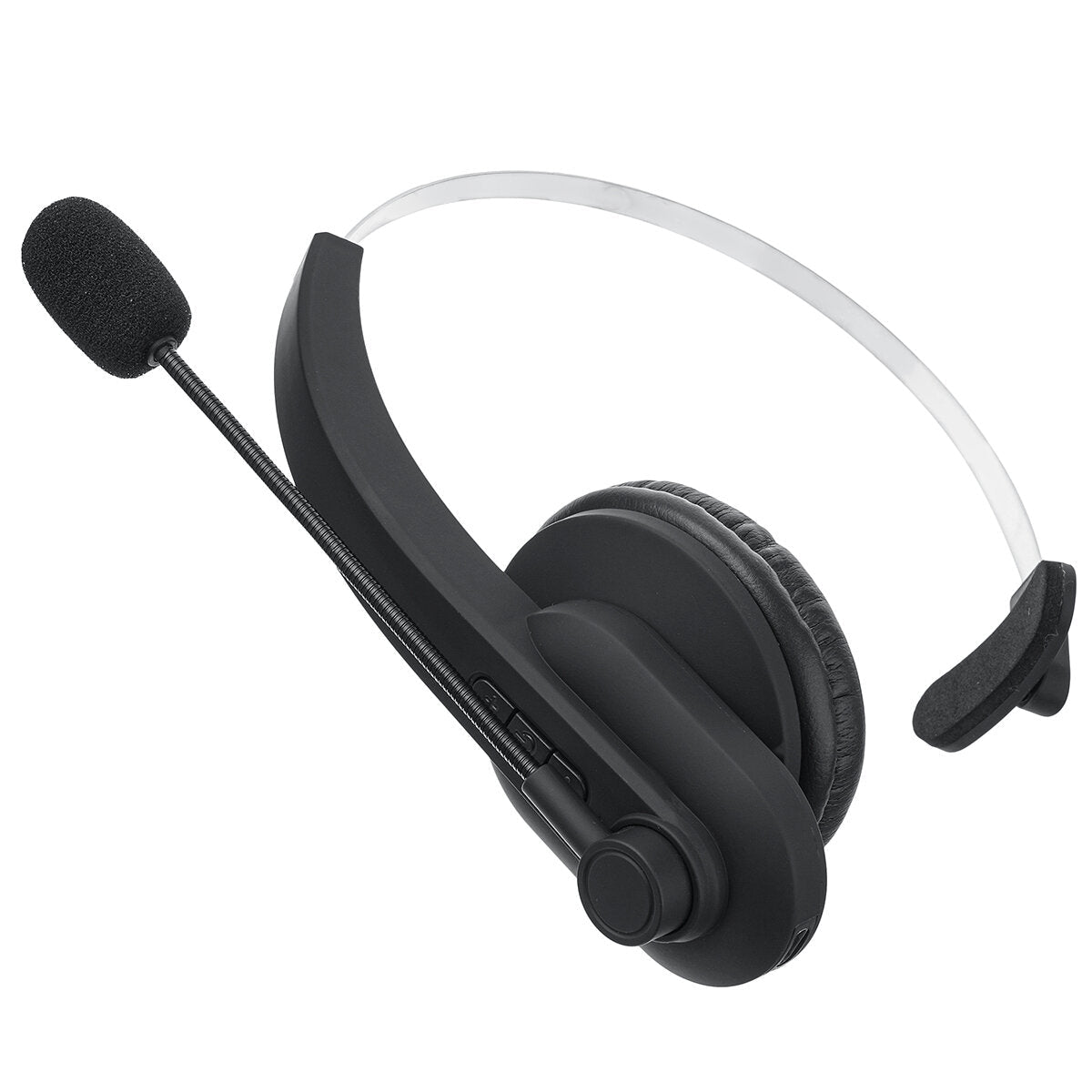 Single Ear Headset Bluetooth Headphone Noise Cancelling Head-mounted Headphone with Microphone for Cell Phones PC Tablet