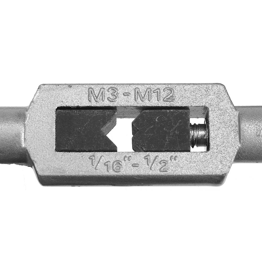 M3-M12 Adjustable Tap Spanner with 10pcs Mini Screw Hand Tap Set