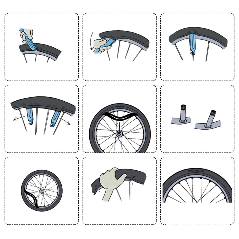 2 Pcs 26x1.75 Bike Inner Tubes Presta Valve Bicycle Tire with Tire Lever