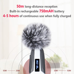 UHF Professional Wireless Lavalier Microphone Wireless Recording SLR for Mobile Phone Video Live Broadcast Vlog Radio Microphone