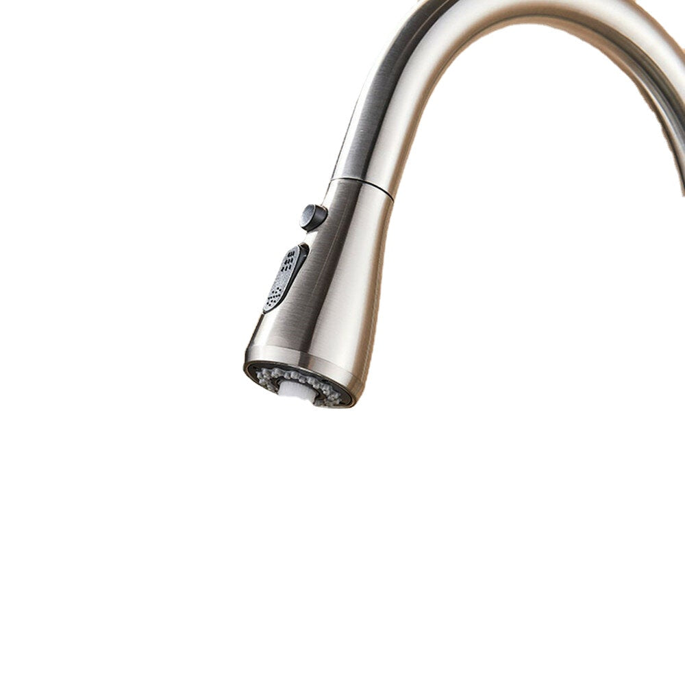 Brushed Nickel Kitchen Sink Faucets SUS304 Stainless Steel Single Hole Pull Out Spout Hot Cold Water Mixer Stream Sprayer Head Tap