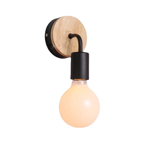 Modern Wood Metal E27 Holder Wall Lamp Bedroom Restaurant Corridor Lighting