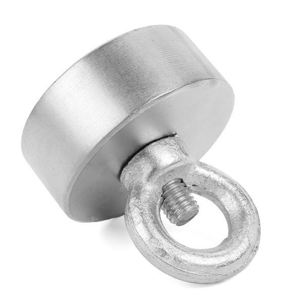 15kg 50mm Recovery Magnet 50mmx20mm Neodymium Magnet 304 Steel Ring with 10 Meters Rope