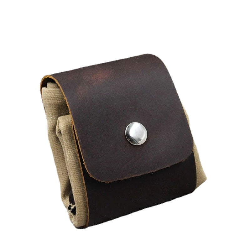 Portable Outdoor Foraging Bag Fruit Picking Pouch Collapsible Berry Puch Storage Leather Bushcraft Canvas Bag Hiking Camping