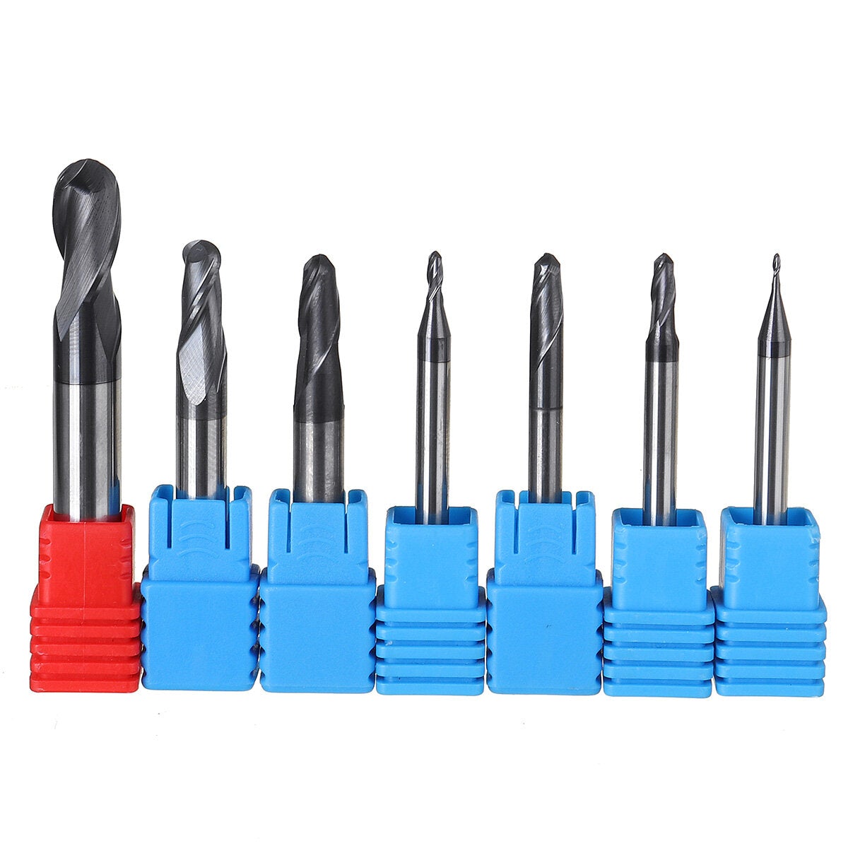7pcs 4 Flutes Ball Nose End Mill Set 55 Degree CNC Milling Cutter