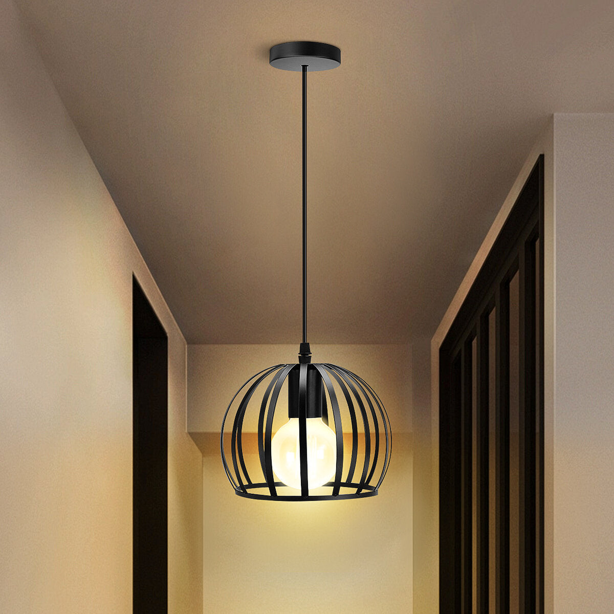 O Shape Pendant Lampholder Industrial Iron Retro Ceiling Hanging Lamp Dining Room Restaurant