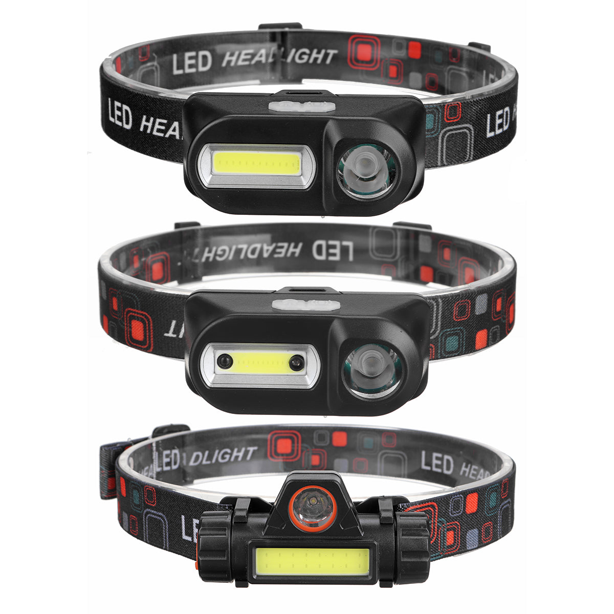 USB Rechargeable COB Headlamp Running Camping Fishing Cycling Flashlight Sensor Work Light