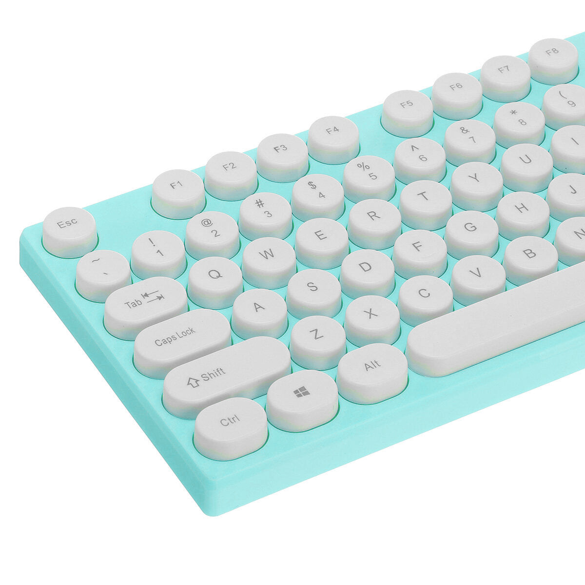 104 Keys Computer Keyboard USB Wired Punk Round Keycaps Mechanical Feeling Gaming Keyboard