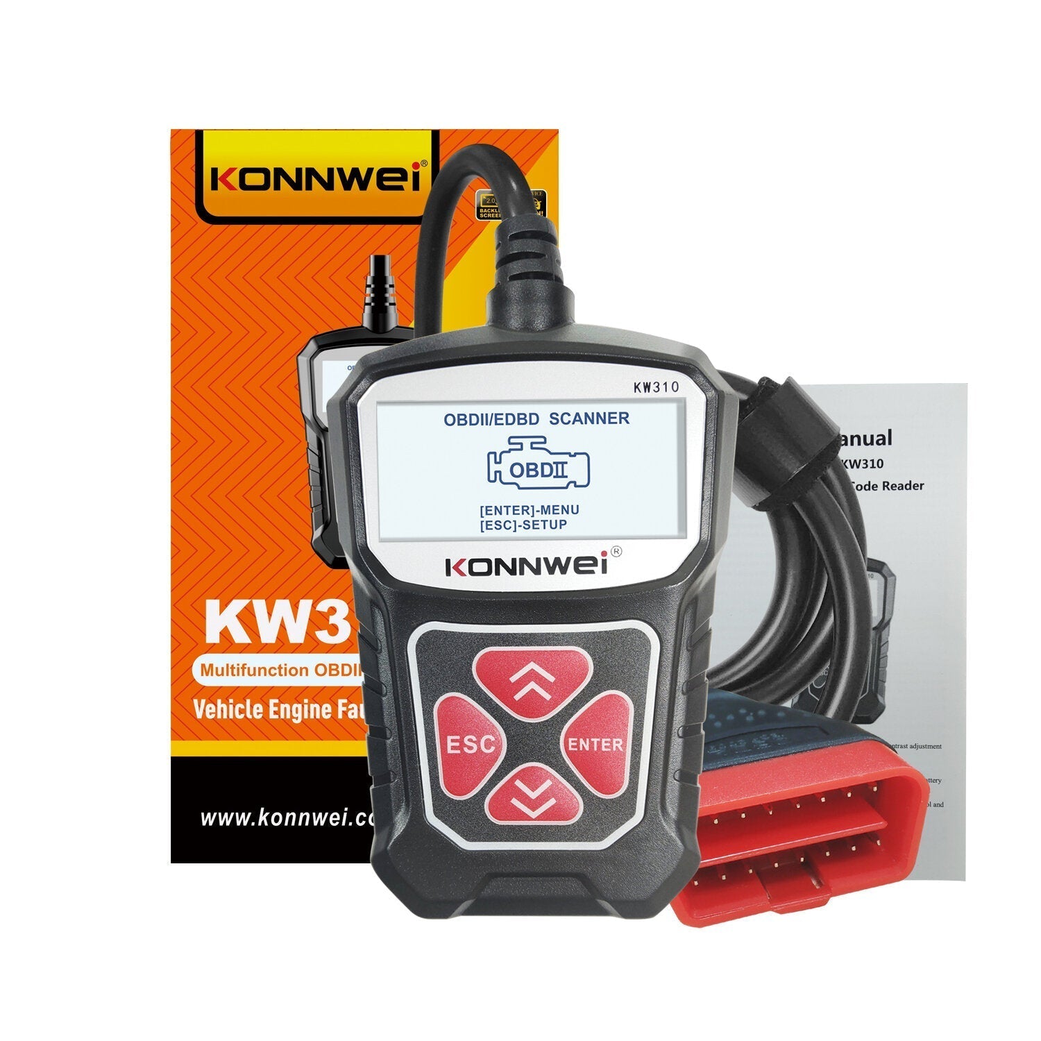 OBD2 Car Diagnostic Scanner EOBD Scan Tool DTC Engine Code Reader Voltage Test Built-in Speaker
