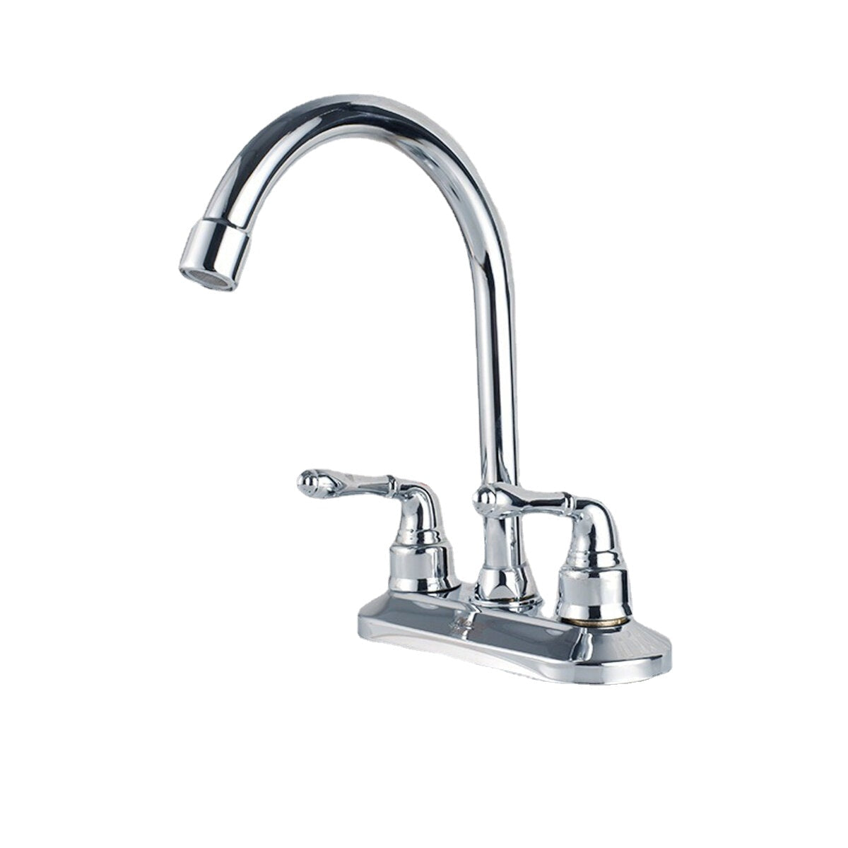 Steel Kitchen Fixed Mixer Tap 2 Handle Hot Cold Sink Sprayer