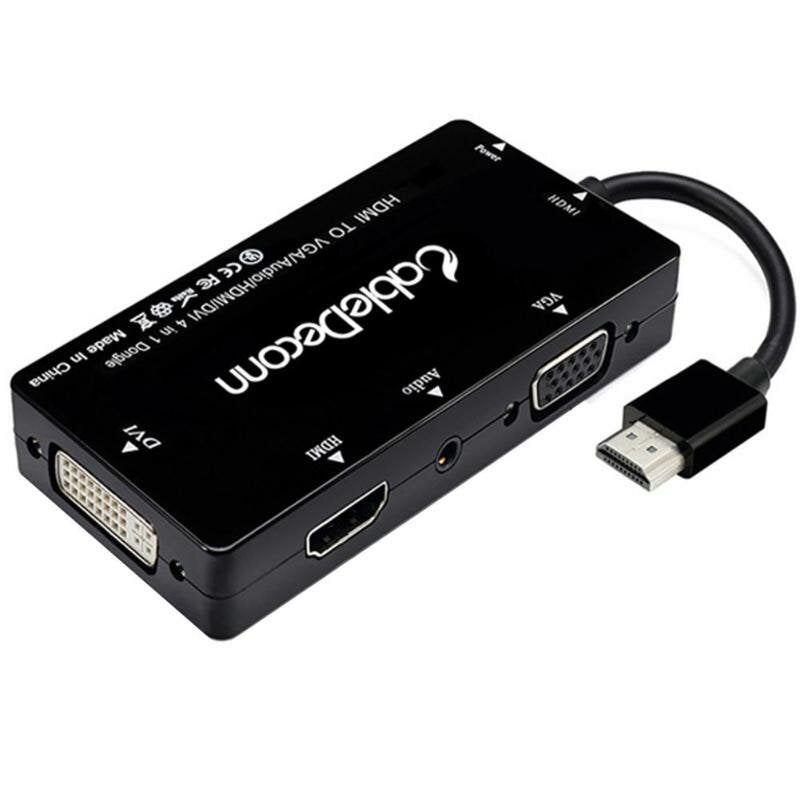 4 in 1 Display Converter Hub Docking Station Adapter with HDMIVGADVI Ports VH99 for TV Projectors